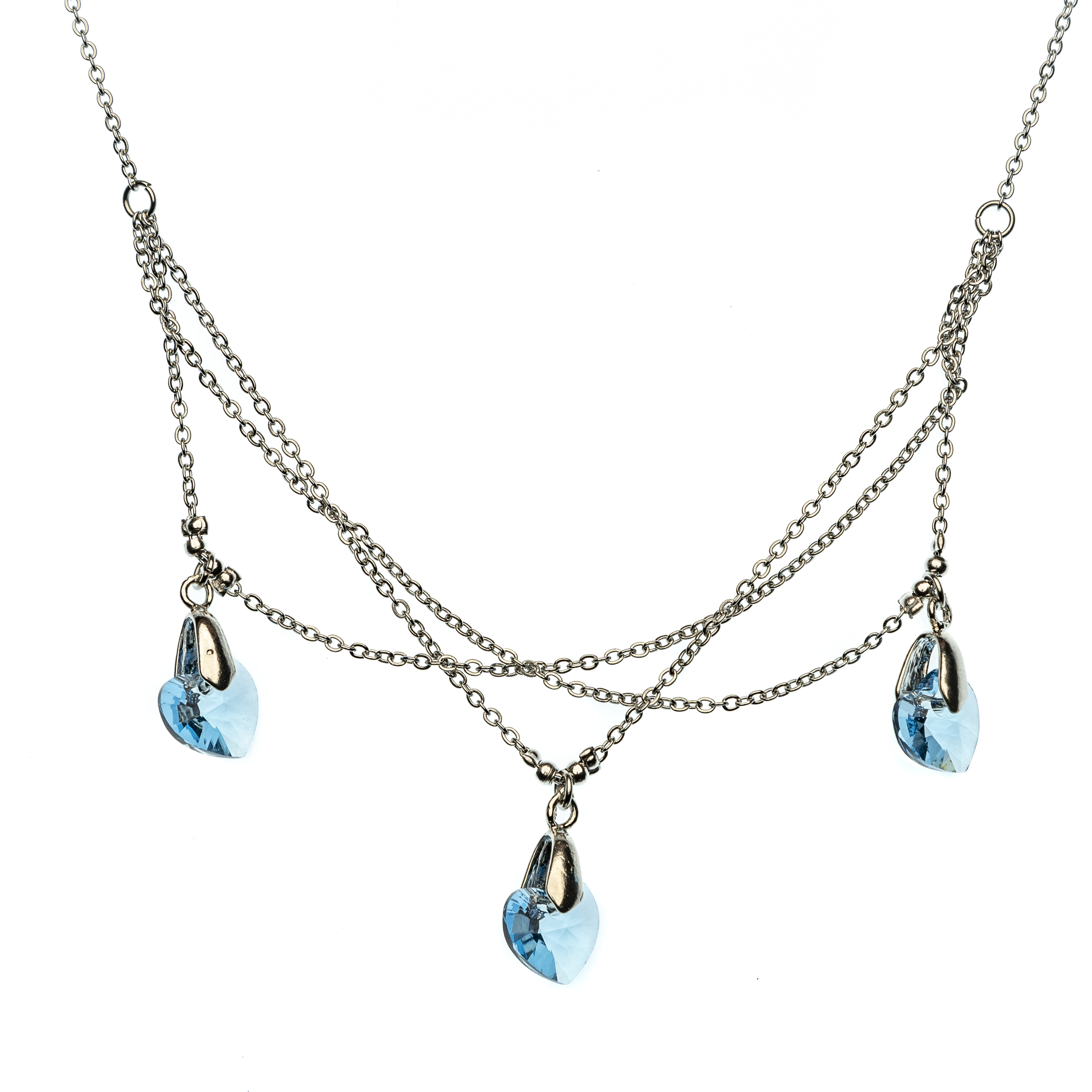 Première Dame Necklace with 3 Swarovski Heart Pendants